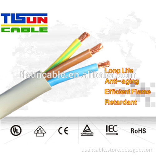 3*4mm PVC insulated electrical wire/cable